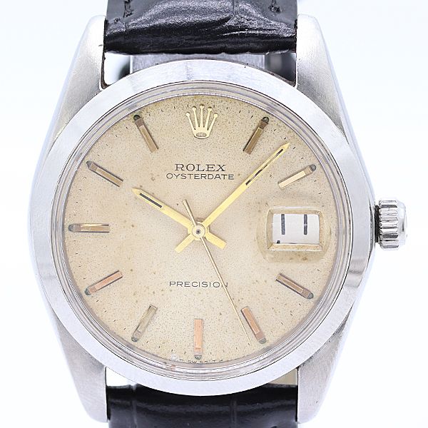 Rolex Oyster Date Precision Manual Winding Champagne Dial Watch