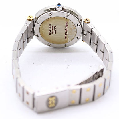 Cartier Santos Round Yg SS Quartz White Dial Watch — view 4