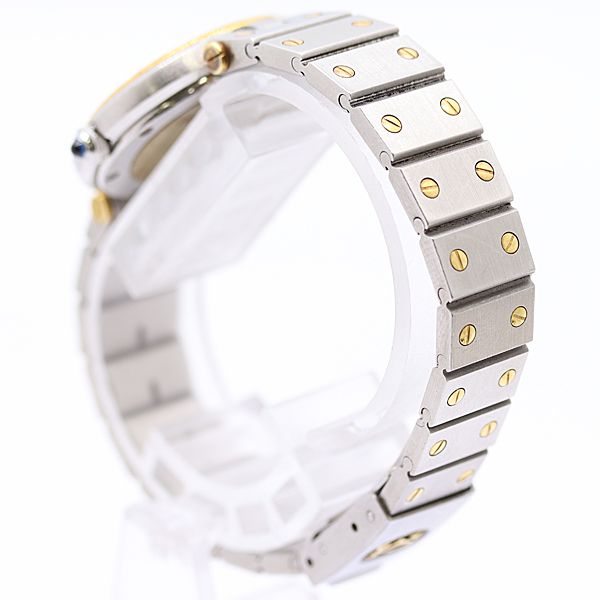 Cartier Santos Round Yg SS Quartz White Dial Watch — view 3