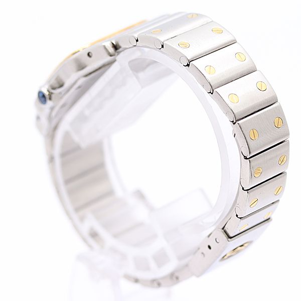 Cartier Santos Galbe Yg SS Quartz Ivory Dial Watch — view 3