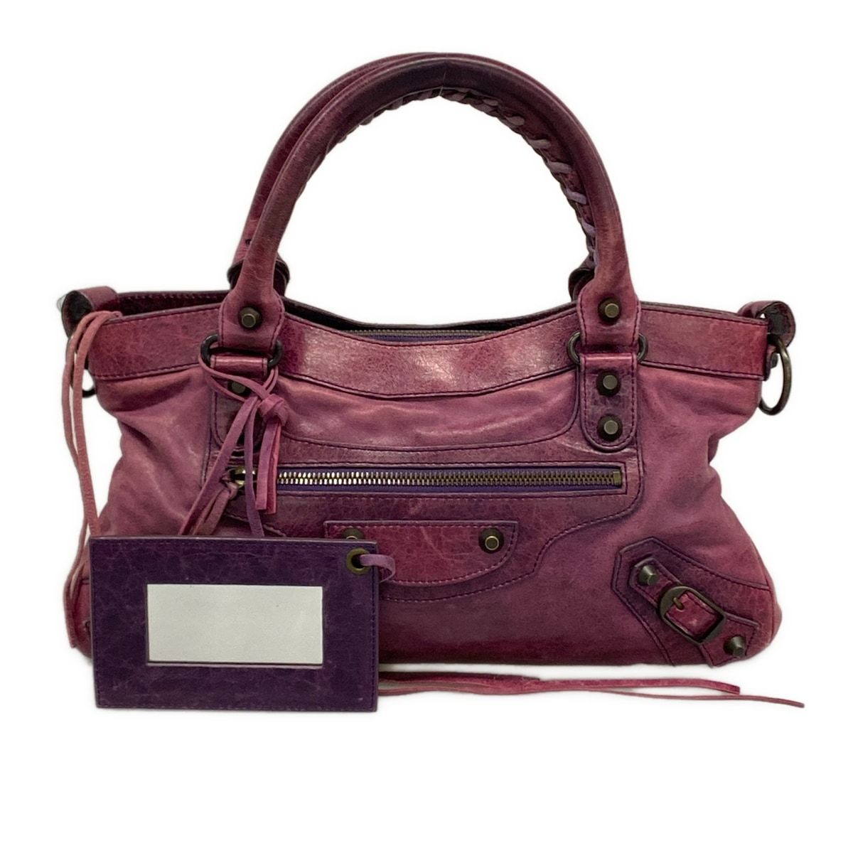 Balenciaga Handbag the Fast Purple Leather