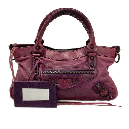 Balenciaga Handbag the Fast Purple Leather