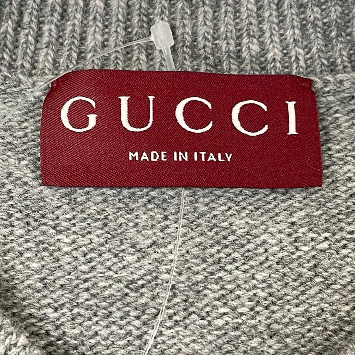 Gucci Long Sleeve Sweater M Gray Pink Multi Yuko Higuchi Cat Interlocking — view 3