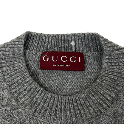 Gucci Long Sleeve Sweater M Gray Pink Multi Yuko Higuchi Cat Interlocking — view 8