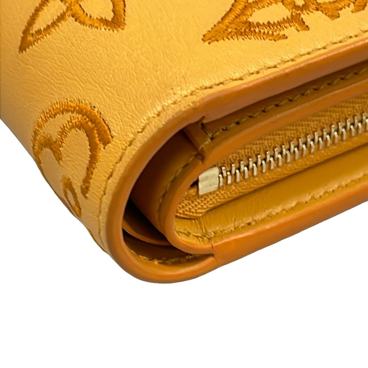 Louis Vuitton Bifold Wallet Collection Line Portefeuille Clair Saffron Leather — view 7