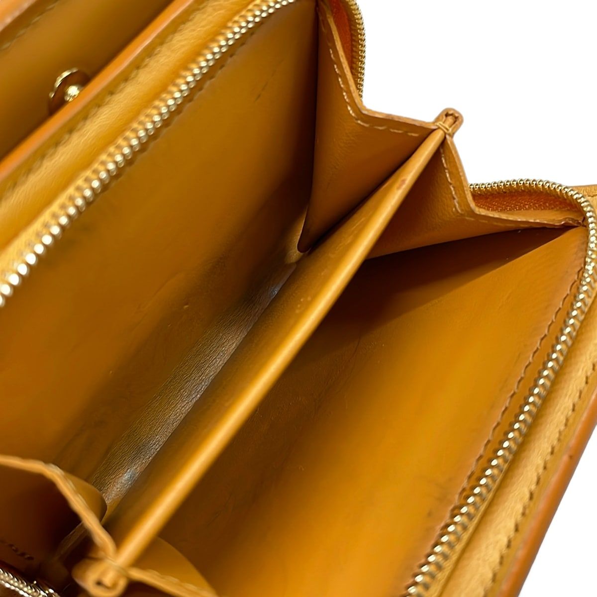 Louis Vuitton Bifold Wallet Collection Line Portefeuille Clair Saffron Leather — view 4