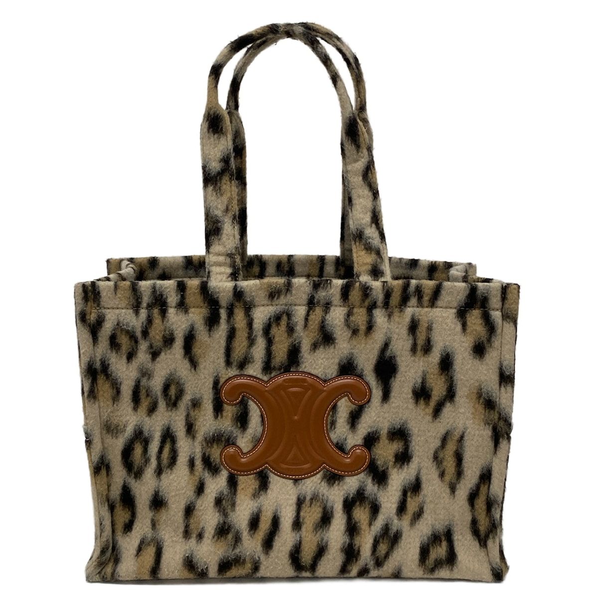 Celine Tote Large Cabas Thais Beige Black Multi Leopard Print