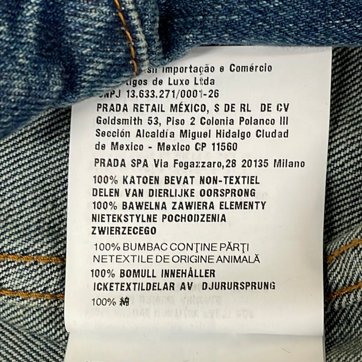 Prada Jean XL Navy Long Sleeve Spring Autumn Triangle Logo Cotton Jacket — view 4