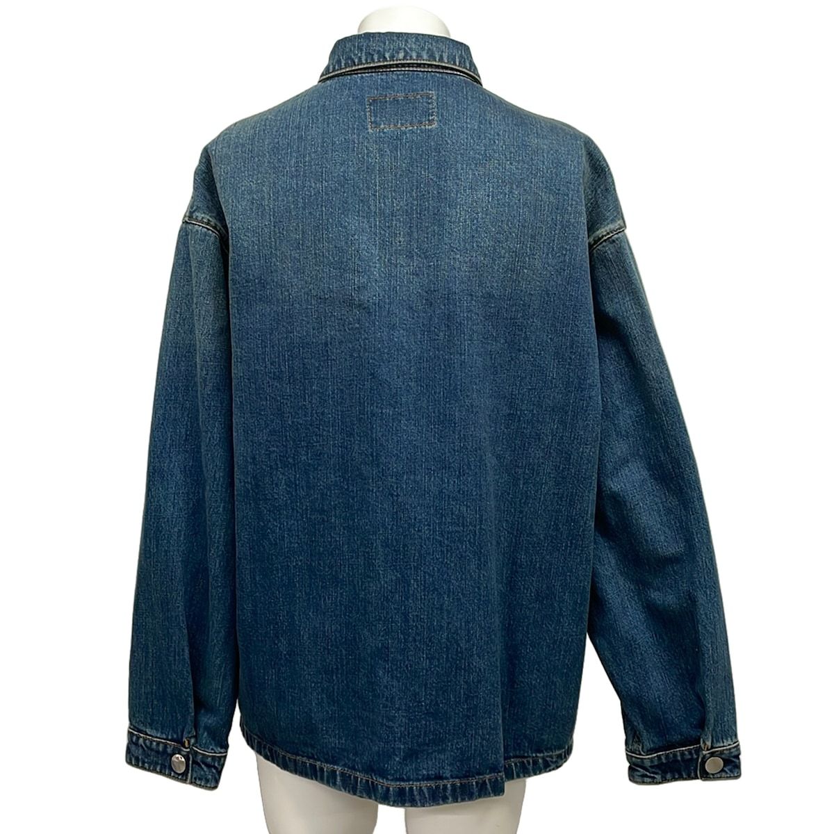 Prada Jean XL Navy Long Sleeve Spring Autumn Triangle Logo Cotton Jacket — view 2