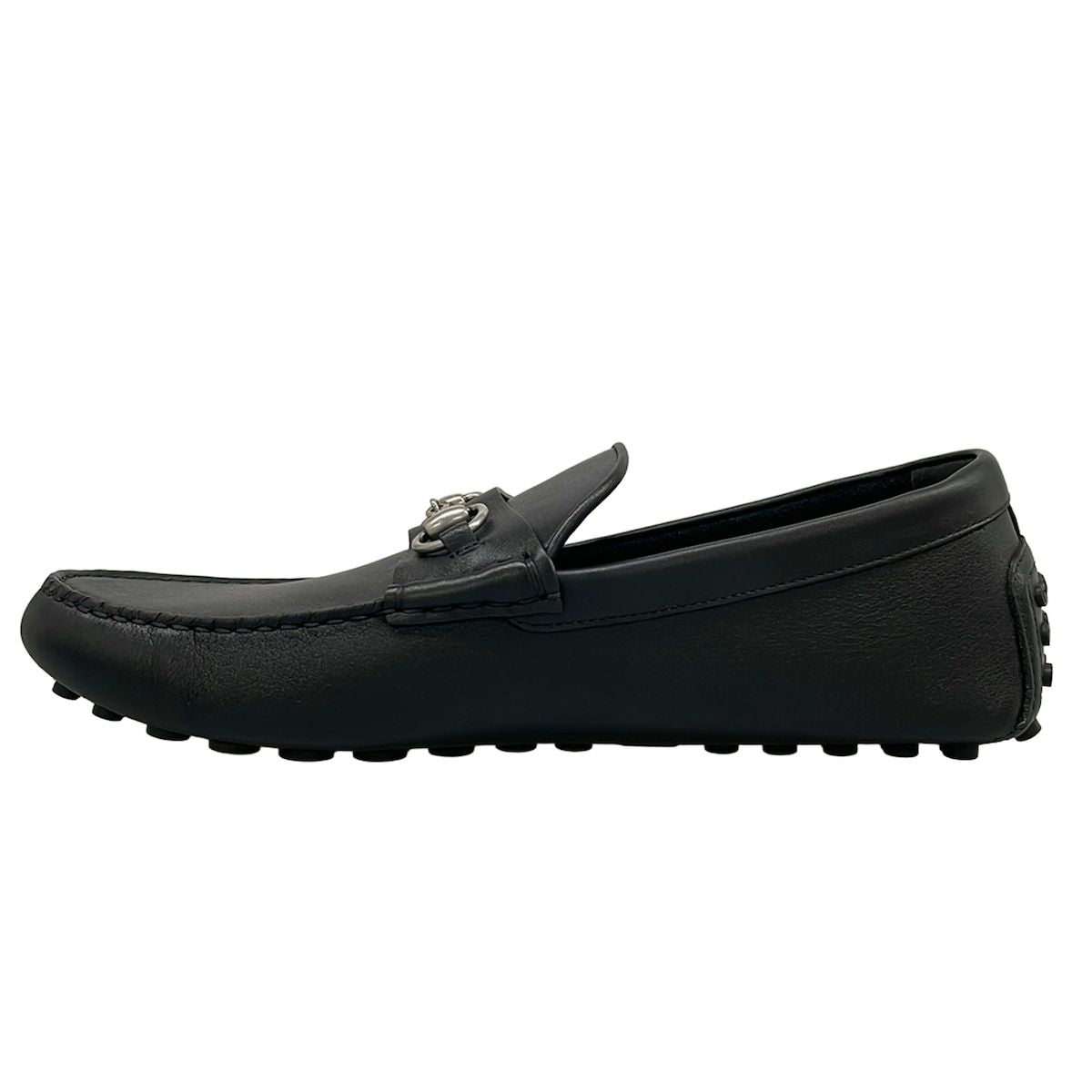Gucci Driving Shoes 9 Horsebit Black Leather — view 3