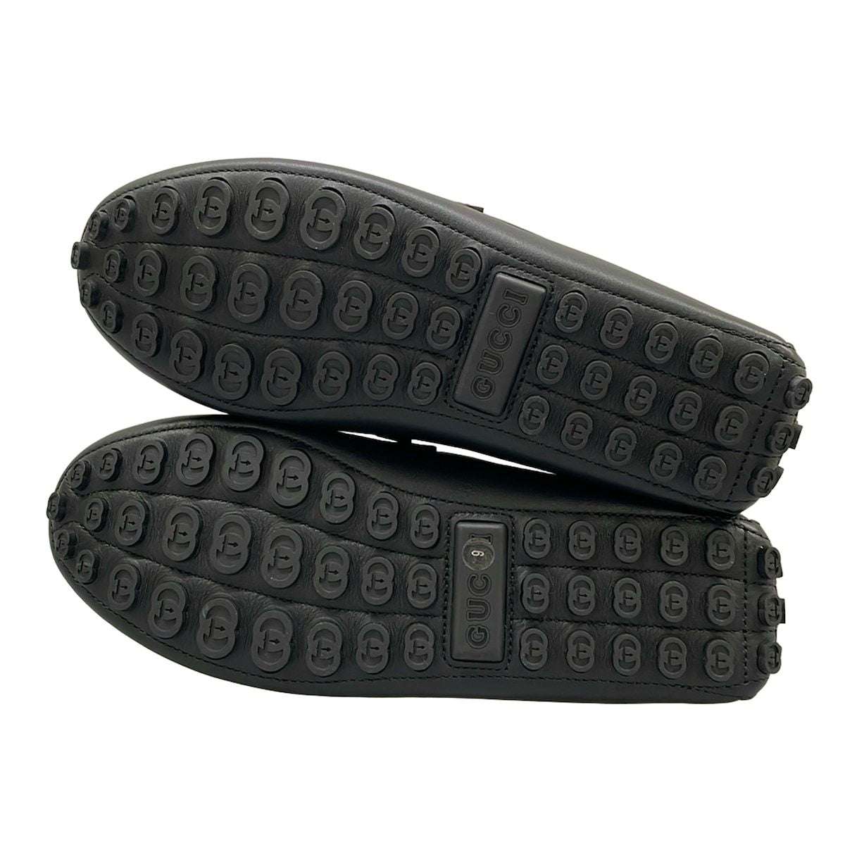 Gucci Driving Shoes 9 Horsebit Black Leather — view 8