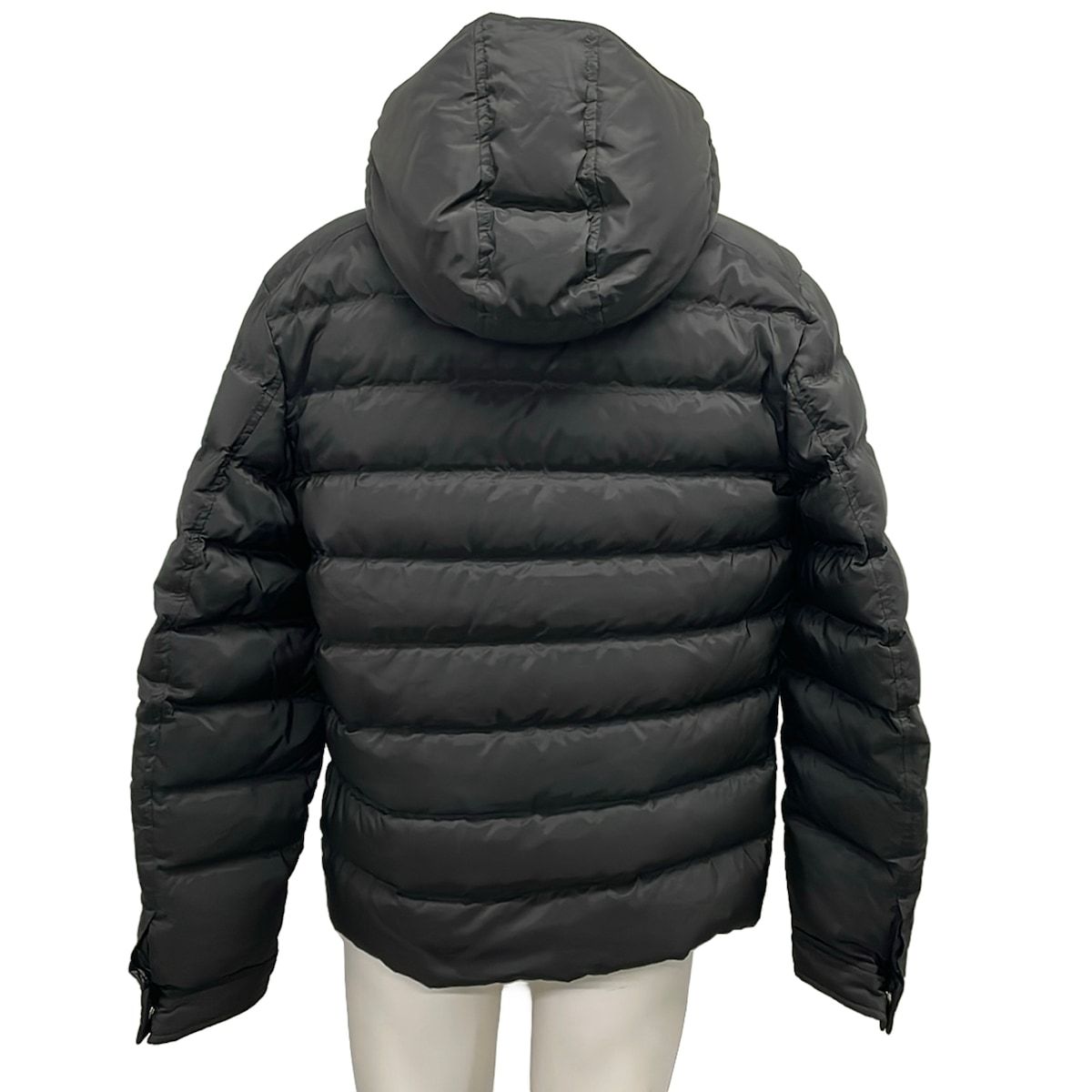 Prada Down Jacket 50 M Black Triangle Logo Long Sleeve Zip Up Winter — view 2