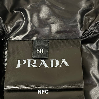 Prada Down Jacket 50 M Black Triangle Logo Long Sleeve Zip Up Winter — view 5