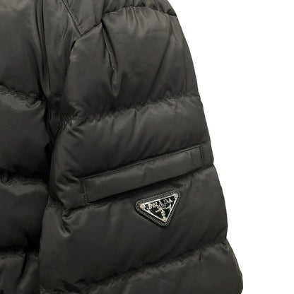 Prada Down Jacket 50 M Black Triangle Logo Long Sleeve Zip Up Winter — view 6