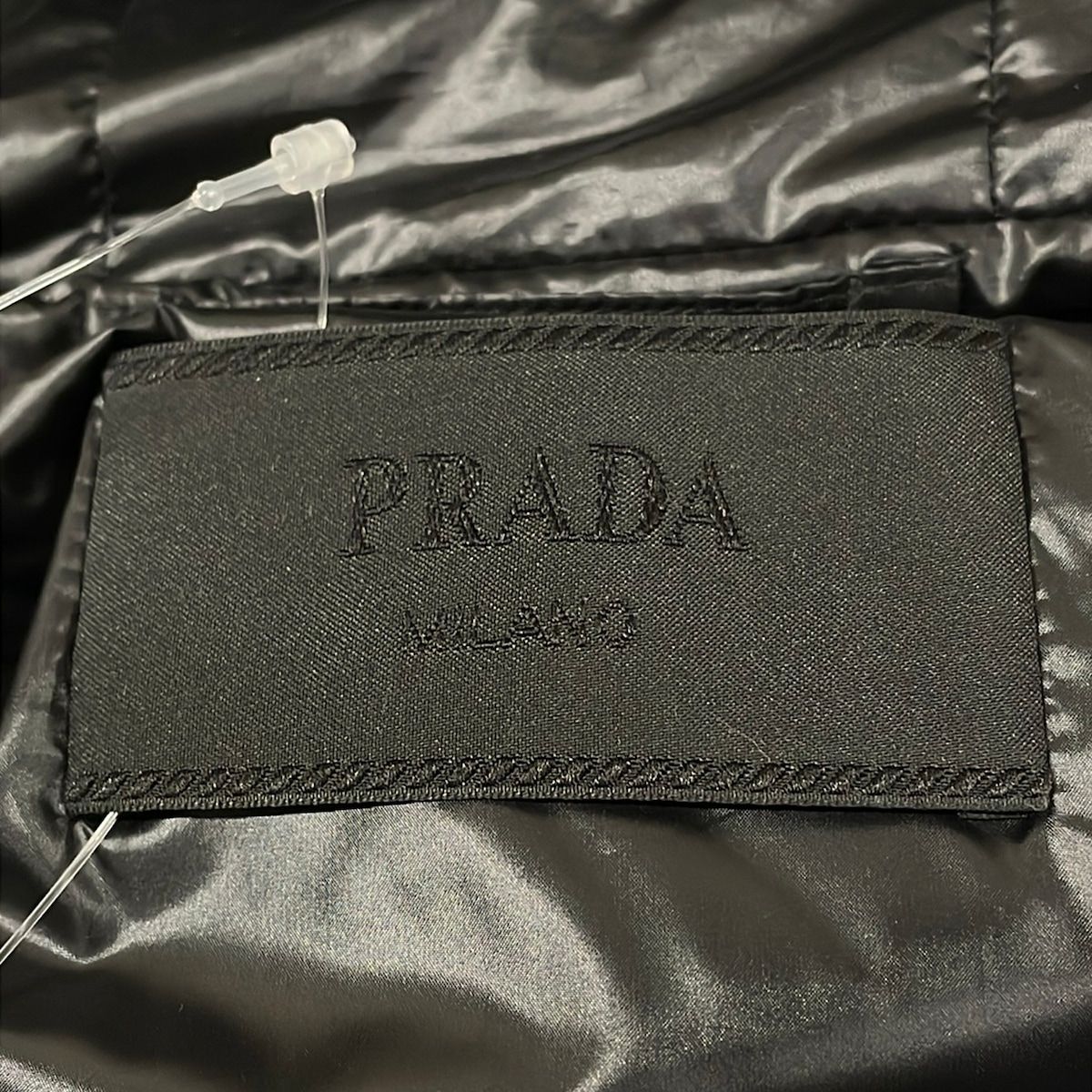 Prada Down Jacket 50 M Black Triangle Logo Long Sleeve Zip Up Winter — view 3