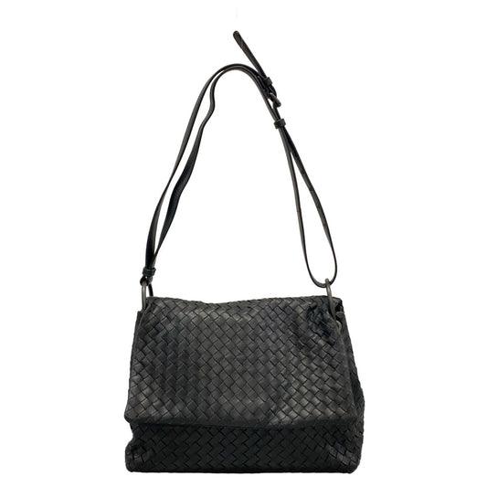 Bottega Veneta Shoulder Bag Intrecciato Black Leather