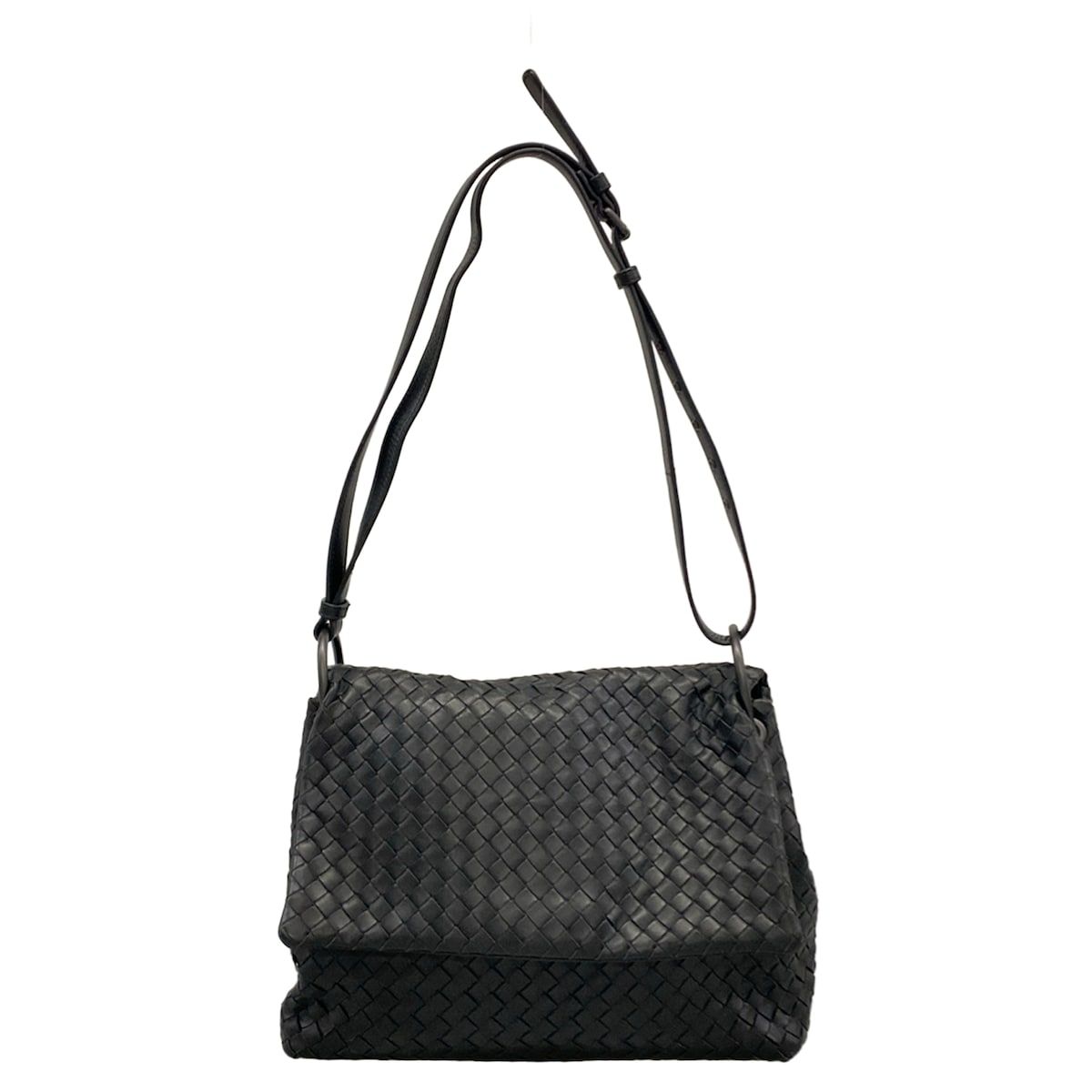 Bottega Veneta Shoulder Bag Intrecciato Black Leather