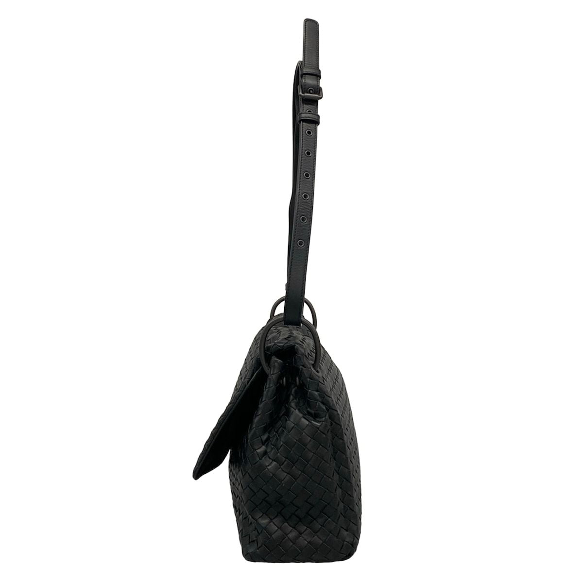 Bottega Veneta Shoulder Bag Intrecciato Black Leather — view 4