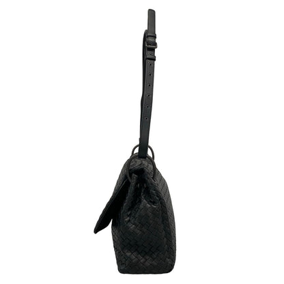 Bottega Veneta Shoulder Bag Intrecciato Black Leather — view 4
