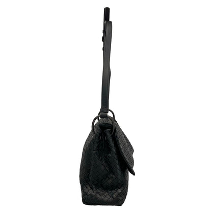 Bottega Veneta Shoulder Bag Intrecciato Black Leather — view 2