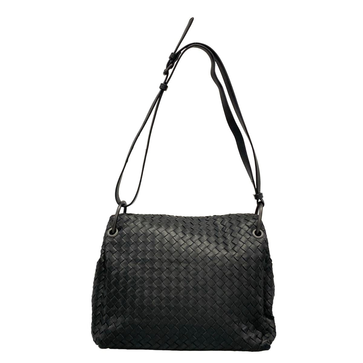 Bottega Veneta Shoulder Bag Intrecciato Black Leather — view 3