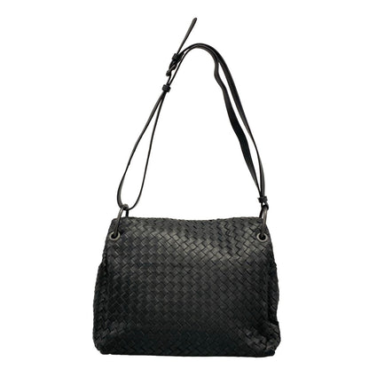Bottega Veneta Shoulder Bag Intrecciato Black Leather — view 3