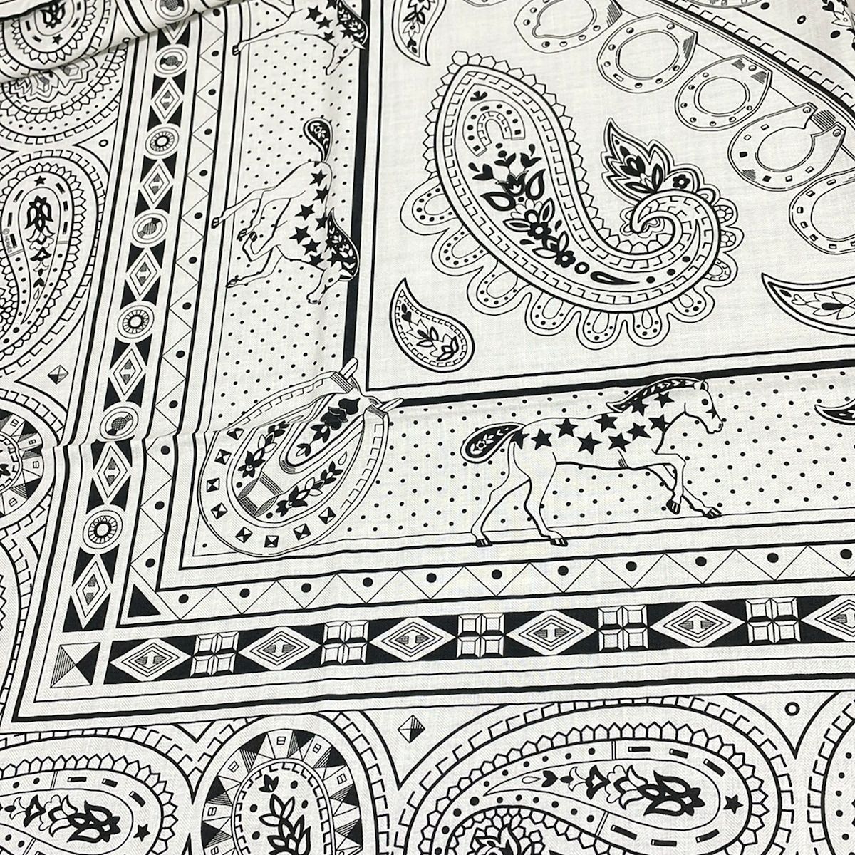 Hermes Shawl Carre Geant 140 White Black Cashmere Silk Scarf — view 6