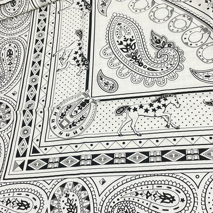 Hermes Shawl Carre Geant 140 White Black Cashmere Silk Scarf — view 6