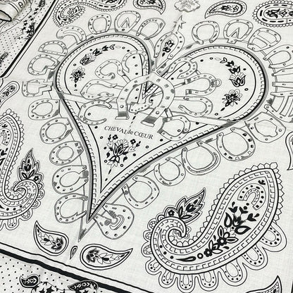 Hermes Shawl Carre Geant 140 White Black Cashmere Silk Scarf — view 5