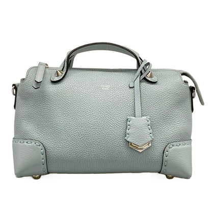 Fendi Handbag by the Way Light Blue Leather