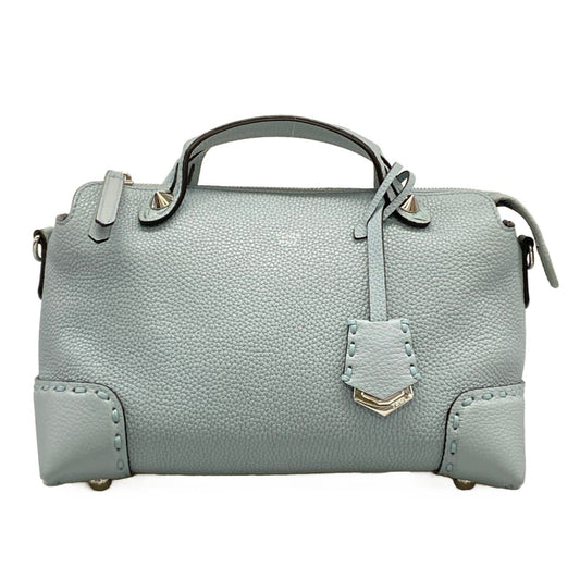 Fendi Handbag by the Way Light Blue Leather
