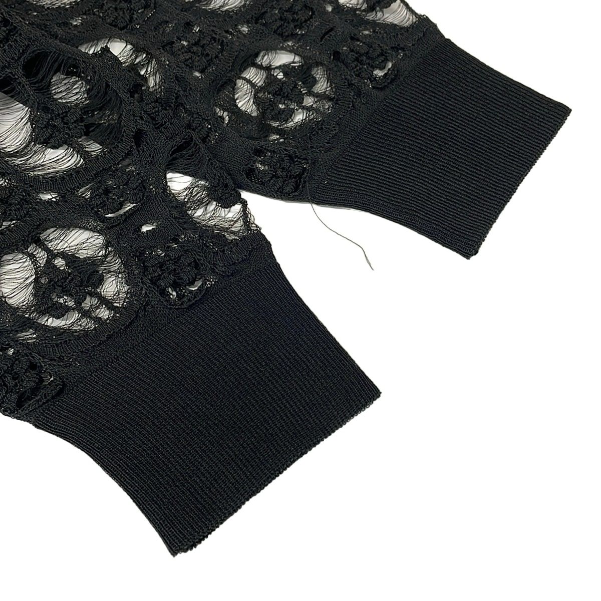 Chanel Long Sleeve Sweater 42 L Black Crew Neck Silk — view 6