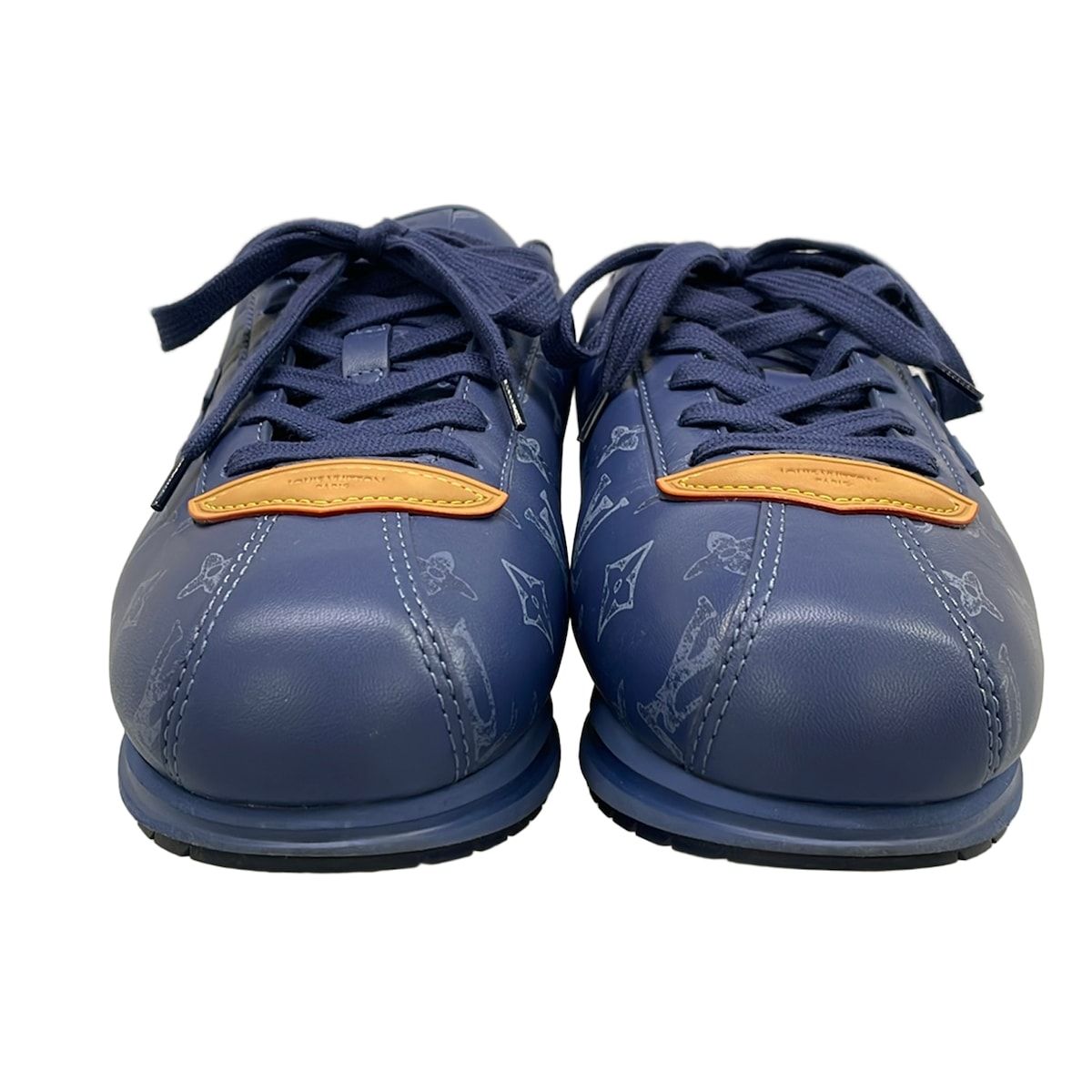 Louis Vuitton Sneakers 9 LV Butter Soft Blue Monogram Pattern Horse Leather — view 5