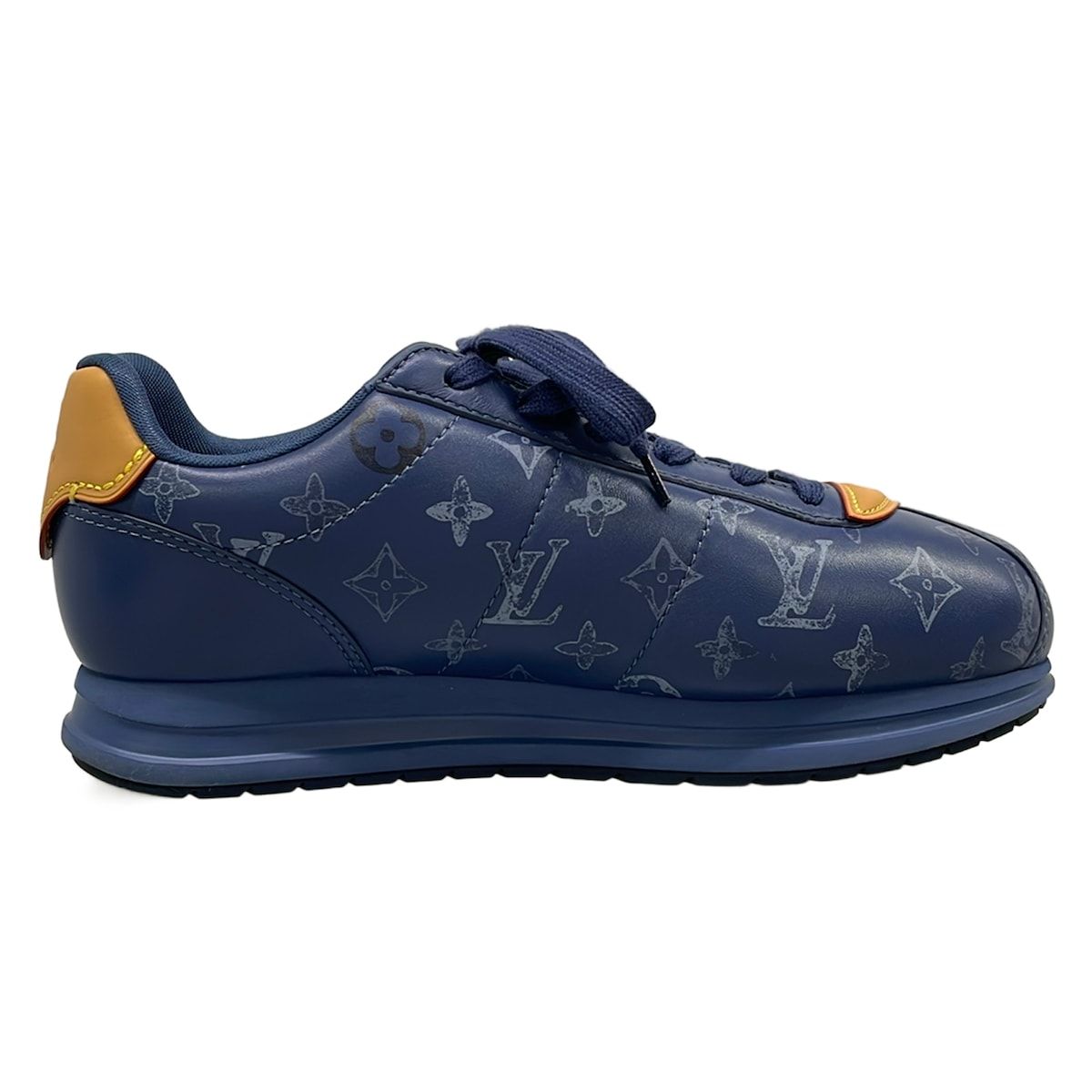 Louis Vuitton Sneakers 9 LV Butter Soft Blue Monogram Pattern Horse Leather — view 2