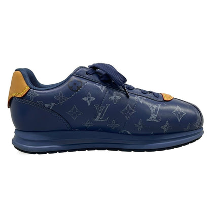 Louis Vuitton Sneakers 9 LV Butter Soft Blue Monogram Pattern Horse Leather — view 2