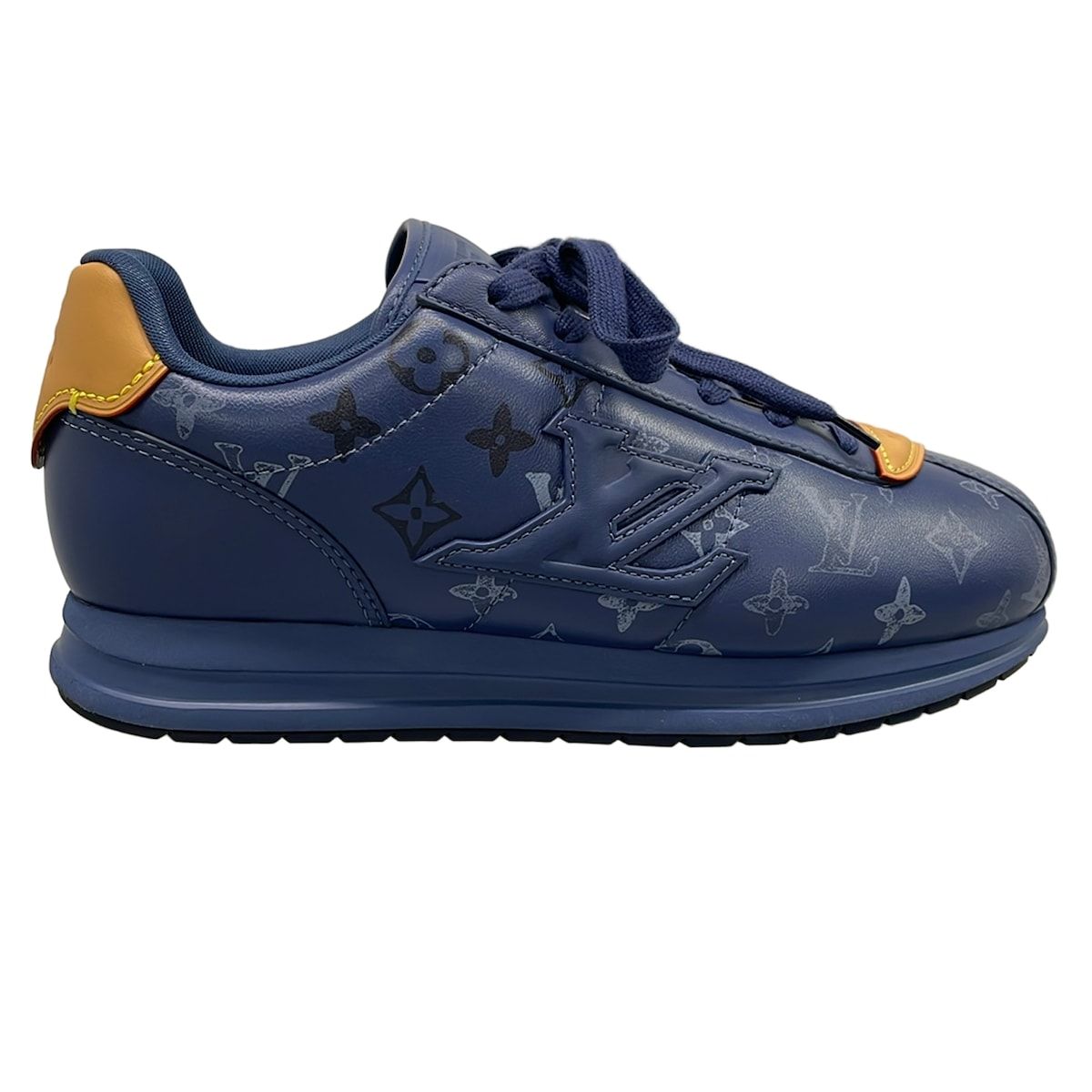 Louis Vuitton Sneakers 9 LV Butter Soft Blue Monogram Pattern Horse Leather — view 4