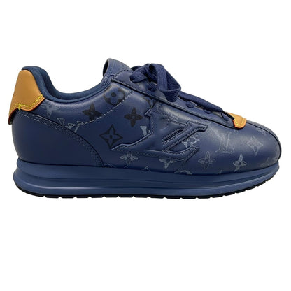 Louis Vuitton Sneakers 9 LV Butter Soft Blue Monogram Pattern Horse Leather — view 4