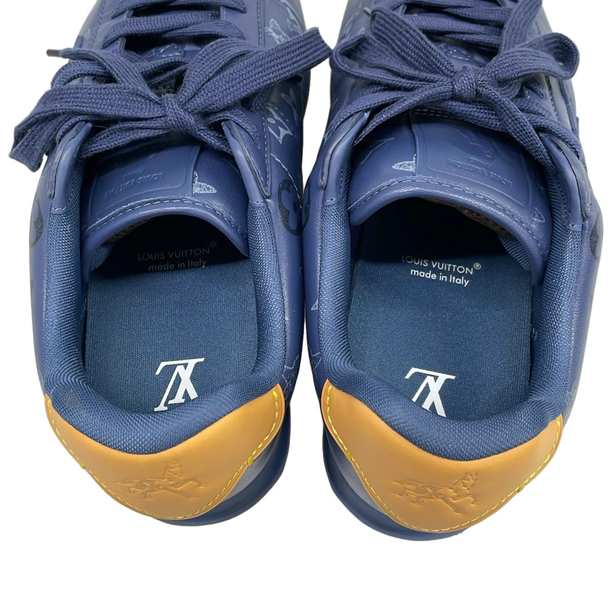 Louis Vuitton Sneakers 9 LV Butter Soft Blue Monogram Pattern Horse Leather — view 7