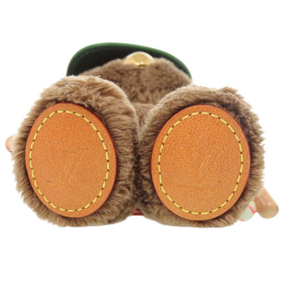 Louis Vuitton Bear Baseball Faux Fur Brown Key Holder Bag Charm — view 4