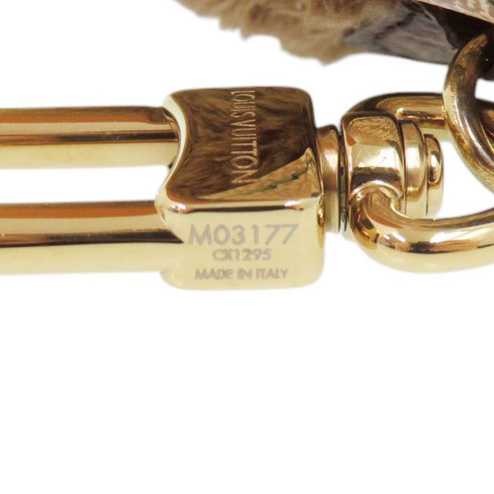 Louis Vuitton Bear Baseball Faux Fur Brown Key Holder Bag Charm — view 8