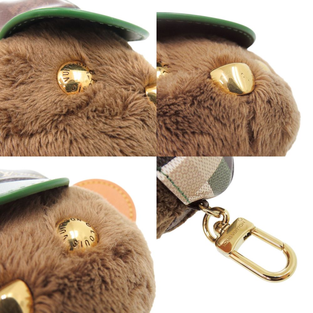 Louis Vuitton Bear Baseball Faux Fur Brown Key Holder Bag Charm — view 7