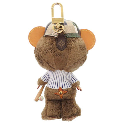 Louis Vuitton Bear Baseball Faux Fur Brown Key Holder Bag Charm — view 3