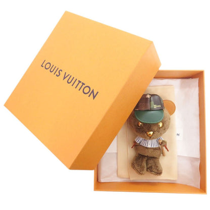Louis Vuitton Bear Baseball Faux Fur Brown Key Holder Bag Charm — view 2