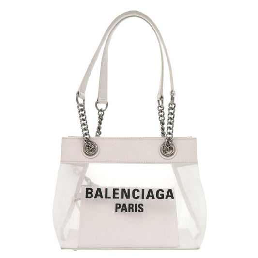 Balenciaga Duty Mesh Leather White Tote