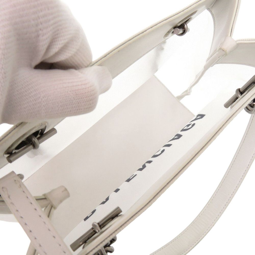 Balenciaga Duty Mesh Leather White Tote — view 6