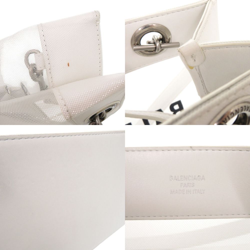 Balenciaga Duty Mesh Leather White Tote — view 8
