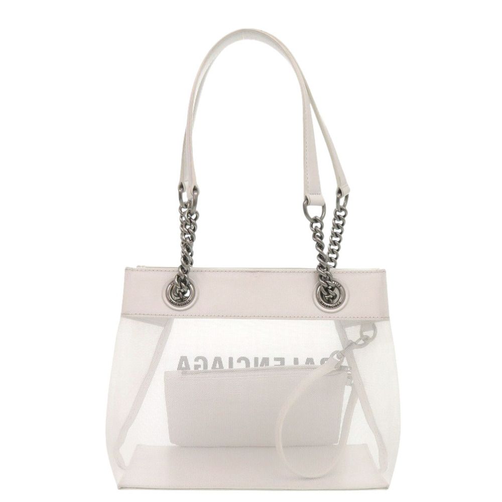 Balenciaga Duty Mesh Leather White Tote — view 2