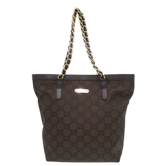 Gucci Nylon Canvas Brown Tote
