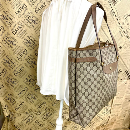 Gucci Vintage Tote Height GG Canvas Document Travel Business — view 2