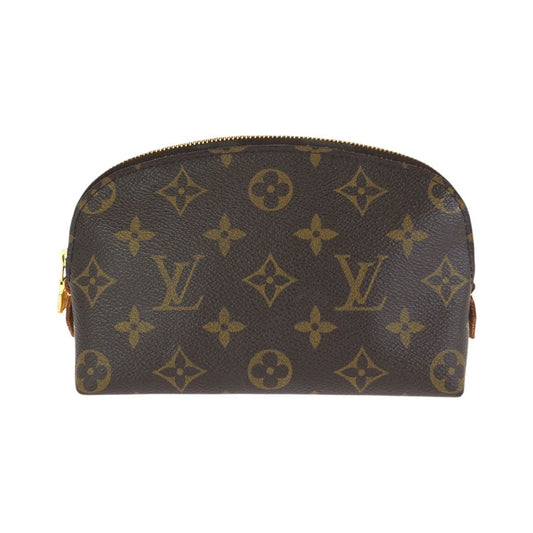 Louis Vuitton Monogram Pochette Cosmetic PM Brown Gold Makeup Pouch Case